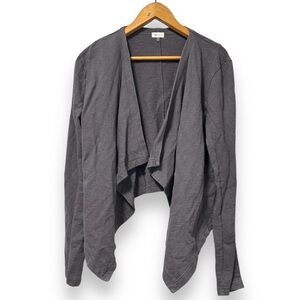 Nordstrom Stem Gray Open Front Cardigan Organic Cotton Blend Women’s Size Medium